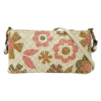 BOTTEGAVENETA ボッテガ・ヴェネタ ショルダーバッグ イントレチャート アイボリー～ベージュ ピンク レザー レディース 【中古】