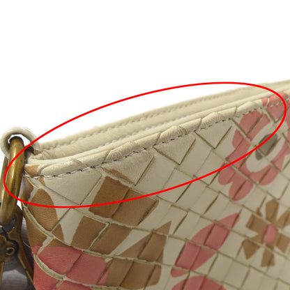 BOTTEGAVENETA ボッテガ・ヴェネタ ショルダーバッグ イントレチャート アイボリー～ベージュ ピンク レザー レディース 【中古】