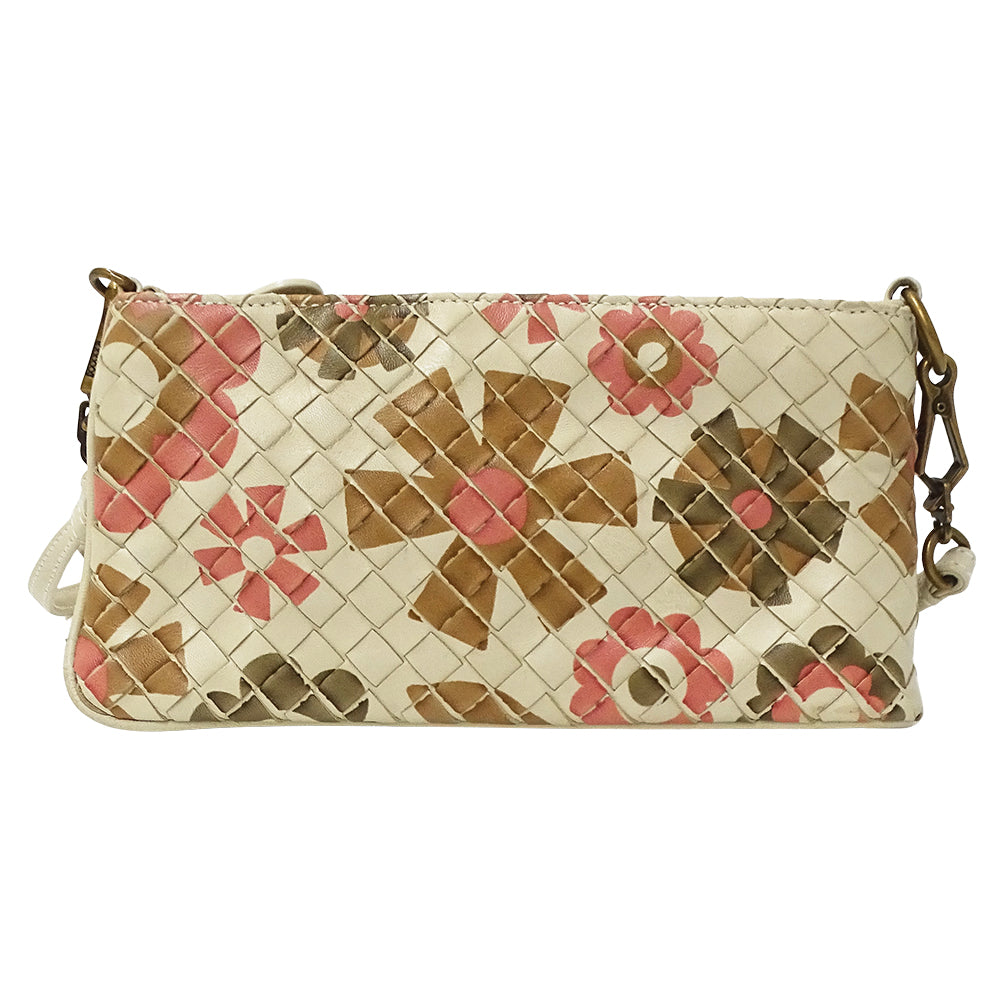 BOTTEGAVENETA ボッテガ・ヴェネタ ショルダーバッグ イントレチャート アイボリー～ベージュ ピンク レザー レディース 【中古】