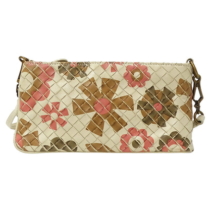 BOTTEGAVENETA ボッテガ・ヴェネタ ショルダーバッグ イントレチャート アイボリー～ベージュ ピンク レザー レディース 【中古】