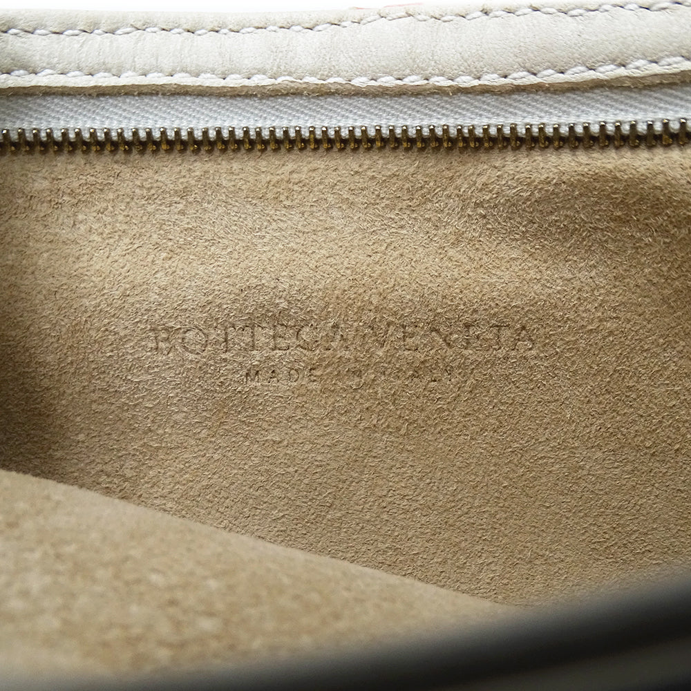 BOTTEGAVENETA ボッテガ・ヴェネタ ショルダーバッグ イントレチャート アイボリー～ベージュ ピンク レザー レディース 【中古】
