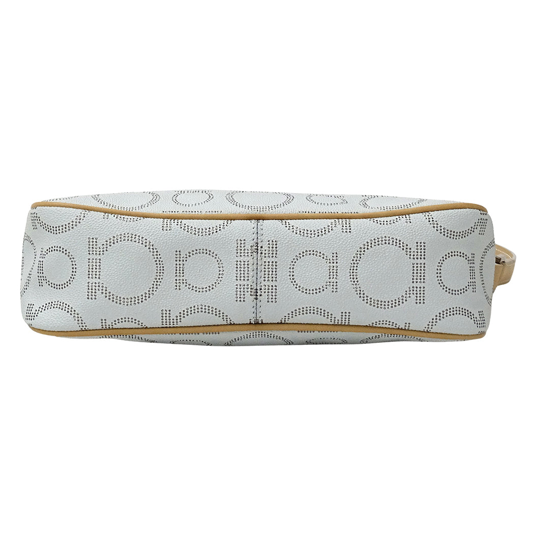 Ferragamo フェラガモ ポーチ ライトブルー レザー レディース 【中古】