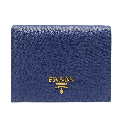 PRADA プラダ 二つ折り財布 ネイビー 1MV204 レディース メンズ 【中古】