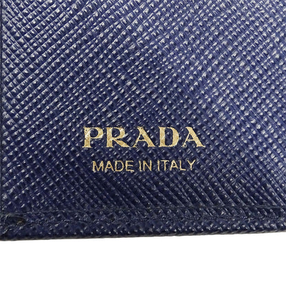 PRADA プラダ 二つ折り財布 ネイビー 1MV204 レディース メンズ 【中古】