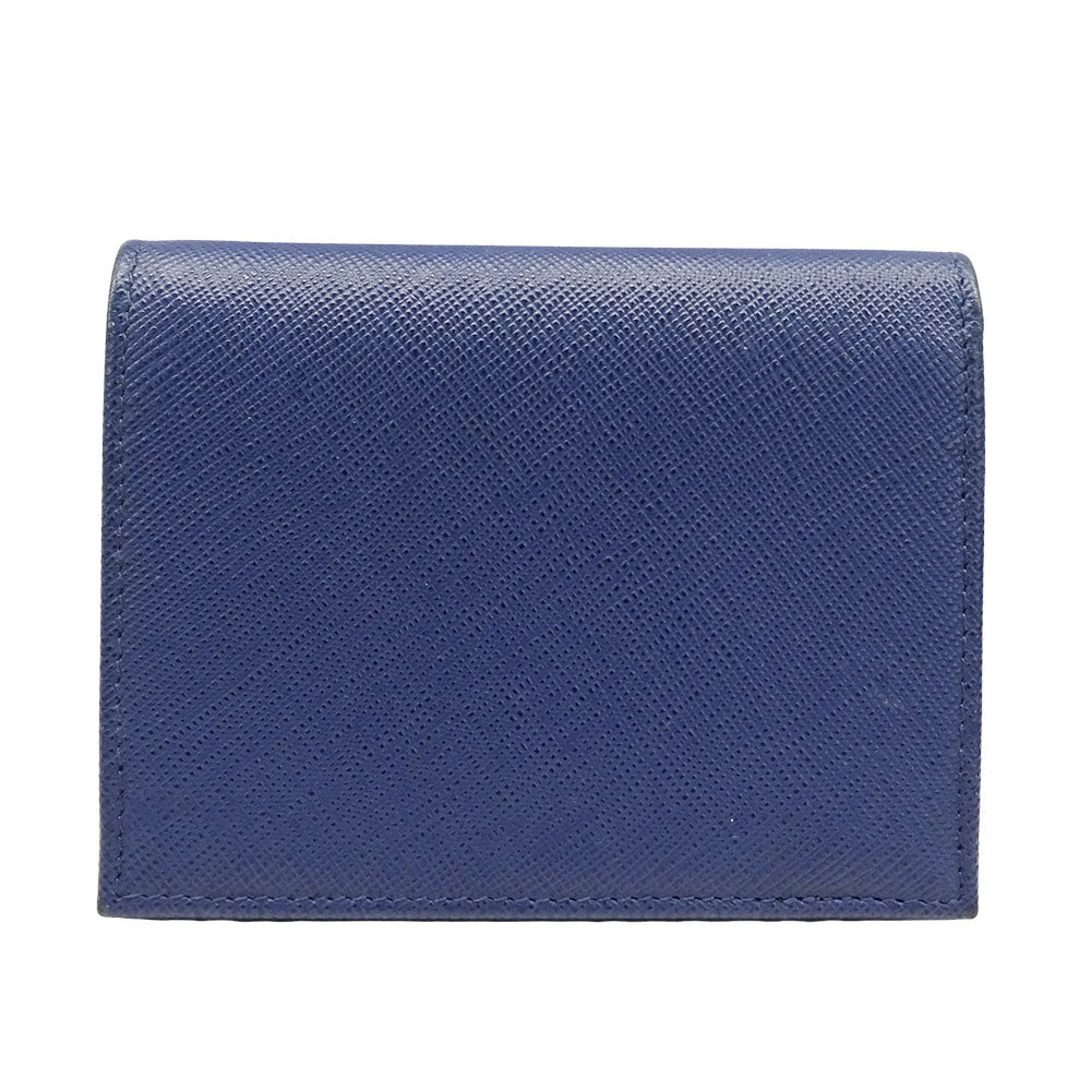 PRADA プラダ 二つ折り財布 ネイビー 1MV204 レディース メンズ 【中古】