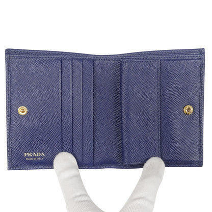PRADA プラダ 二つ折り財布 ネイビー 1MV204 レディース メンズ 【中古】