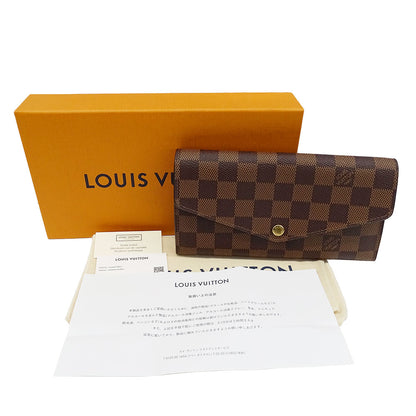LOUIS VUITTON ルイ・ヴィトン ポルトフォイユ・サラ 長財布 ダミエ ローズバレリーヌ N60114 ダミエキャンバス レディース 【中古】