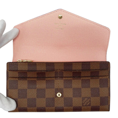LOUIS VUITTON ルイ・ヴィトン ポルトフォイユ・サラ 長財布 ダミエ ローズバレリーヌ N60114 ダミエキャンバス レディース 【中古】