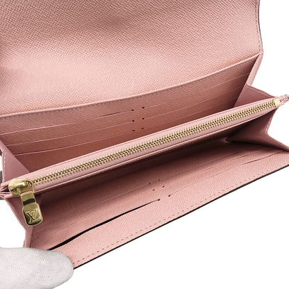 LOUIS VUITTON ルイ・ヴィトン ポルトフォイユ・サラ 長財布 ダミエ ローズバレリーヌ N60114 ダミエキャンバス レディース 【中古】