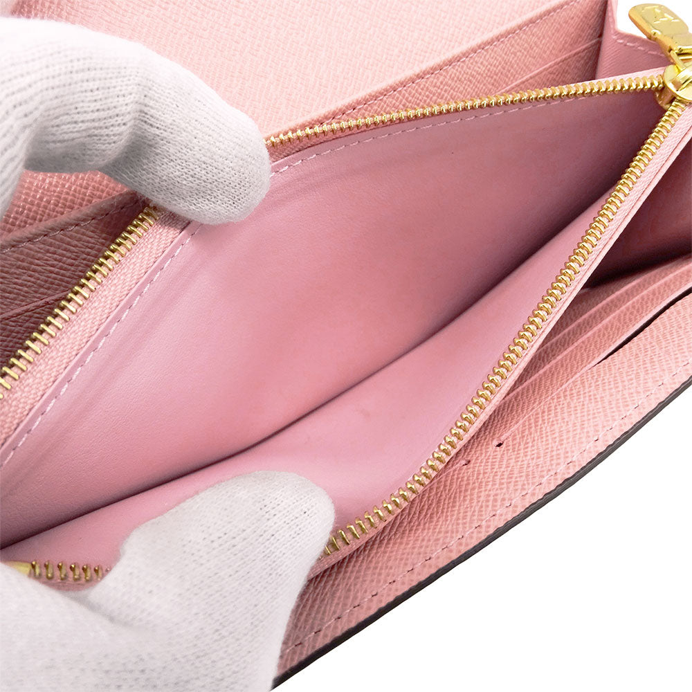 LOUIS VUITTON ルイ・ヴィトン ポルトフォイユ・サラ 長財布 ダミエ ローズバレリーヌ N60114 ダミエキャンバス レディース 【中古】