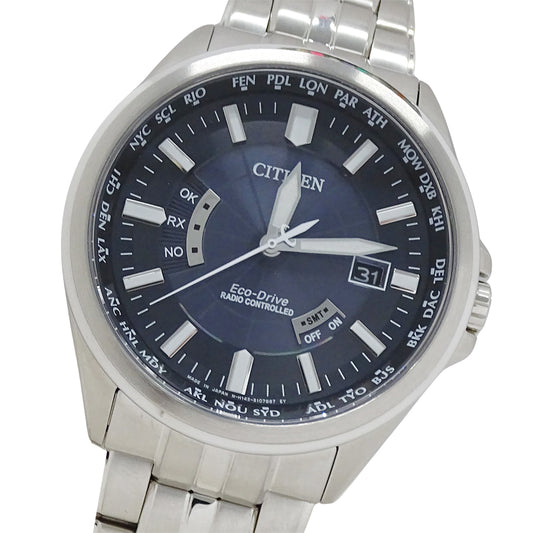 CITIZEN シチズン コレクション CB0011-69L メンズ 腕時計 エコドライブ ソーラー 電波 ステンレス SS シルバー ネイビー 【中古】