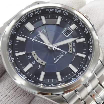 CITIZEN シチズン コレクション CB0011-69L メンズ 腕時計 エコドライブ ソーラー 電波 ステンレス SS シルバー ネイビー 【中古】