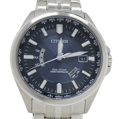 CITIZEN シチズン コレクション CB0011-69L メンズ 腕時計 エコドライブ ソーラー 電波 ステンレス SS シルバー ネイビー 【中古】