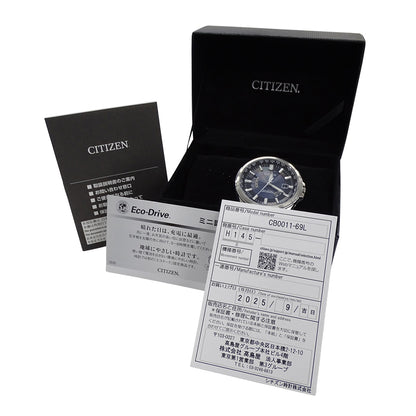 CITIZEN シチズン コレクション CB0011-69L メンズ 腕時計 エコドライブ ソーラー 電波 ステンレス SS シルバー ネイビー 【中古】