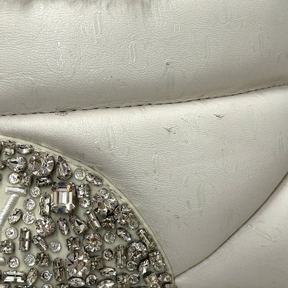 JIMMY CHOO ジミーチュウ ムートンブーツ ブーツ ホワイト レザー レディース 【中古】