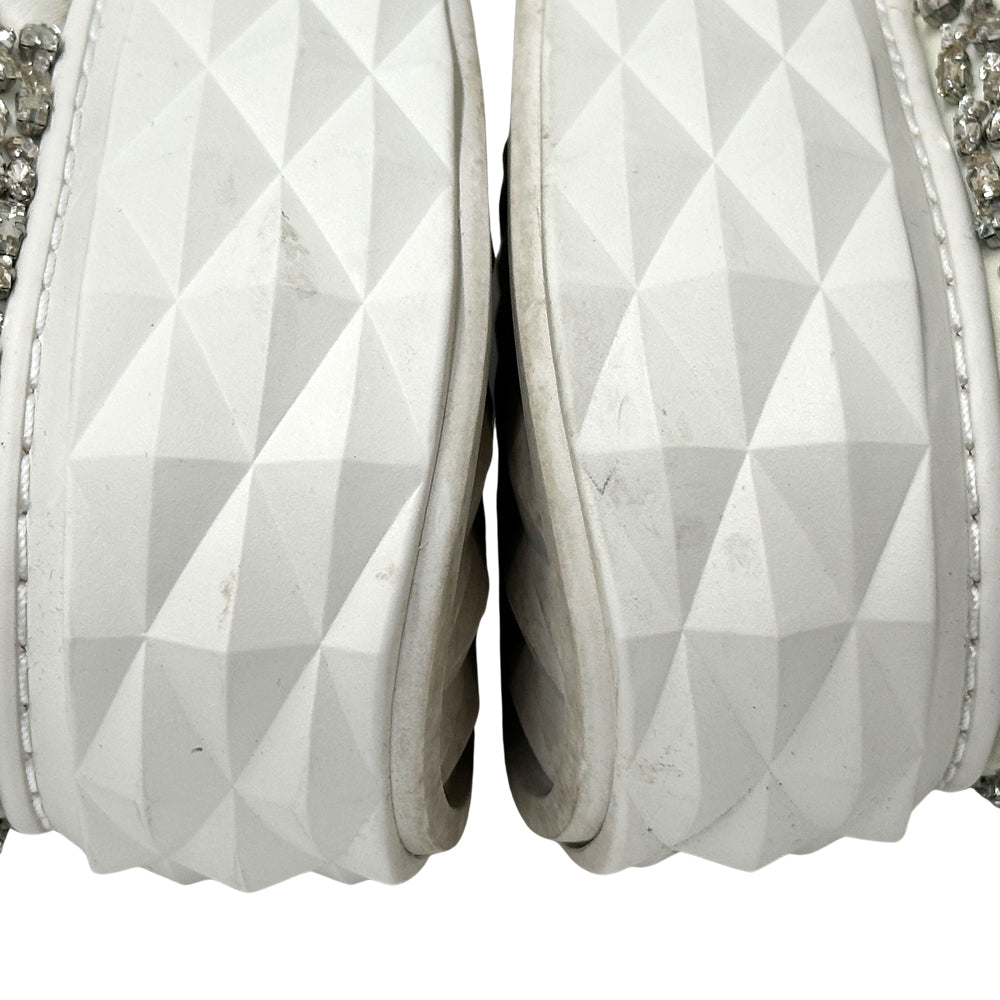 JIMMY CHOO ジミーチュウ ムートンブーツ ブーツ ホワイト レザー レディース 【中古】
