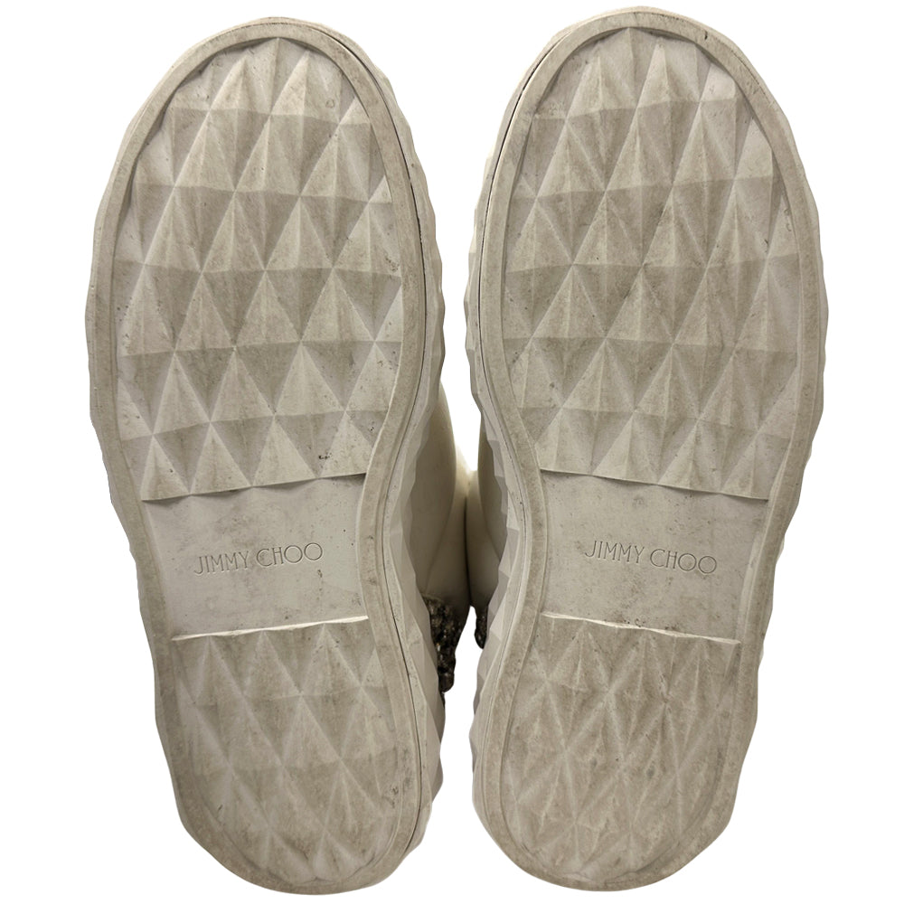 JIMMY CHOO ジミーチュウ ムートンブーツ ブーツ ホワイト レザー レディース 【中古】