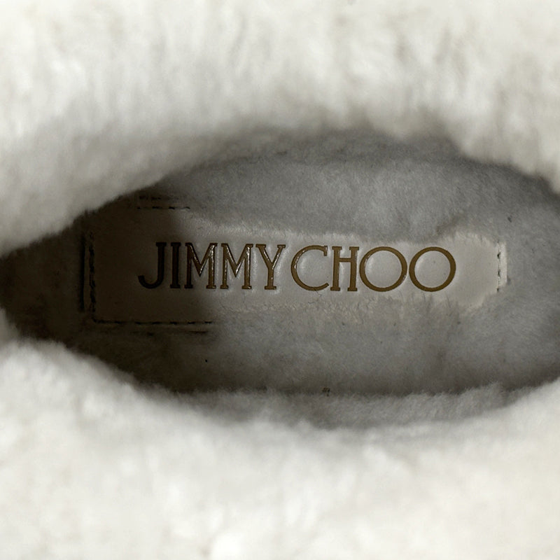JIMMY CHOO ジミーチュウ ムートンブーツ ブーツ ホワイト レザー レディース 【中古】