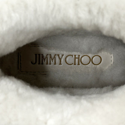 JIMMY CHOO ジミーチュウ ムートンブーツ ブーツ ホワイト レザー レディース 【中古】