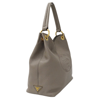 PRADA プラダ ショルダーバッグ グレージュ 1BC051 レザー レディース 【中古】