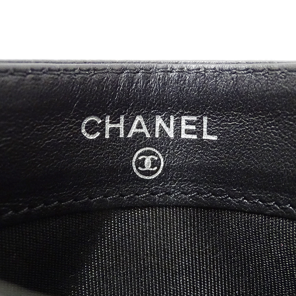 CHANEL シャネル カードケース ブラック キャビアスキン レディース 【中古】