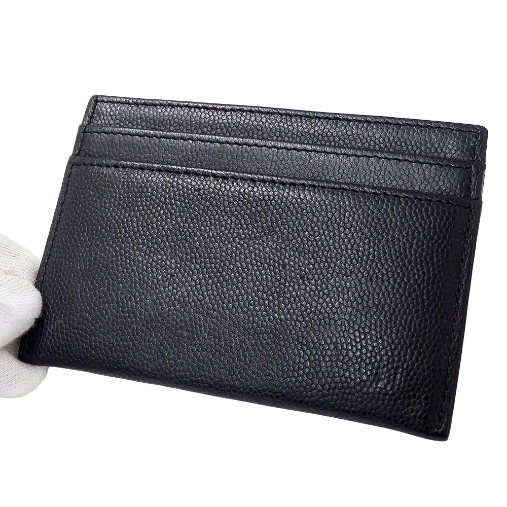 CHANEL シャネル カードケース ブラック キャビアスキン レディース 【中古】
