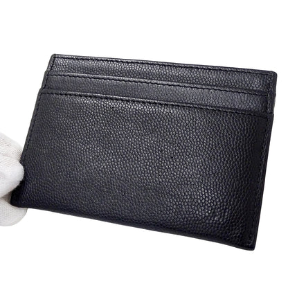 CHANEL シャネル カードケース ブラック キャビアスキン レディース 【中古】