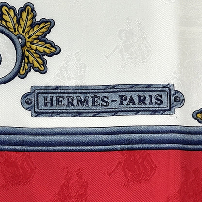 HERMES エルメス カレ90 Joies d'Hiver 冬の愉しみ スカーフ レッド マルチカラー シルク レディース 【中古】