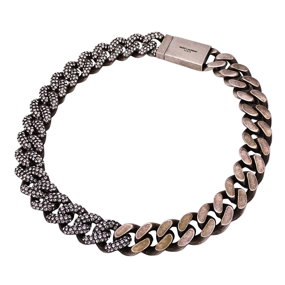 SAINT LAURENT サンローラン チョーカー メタル シルバー レディース メンズ 【中古】