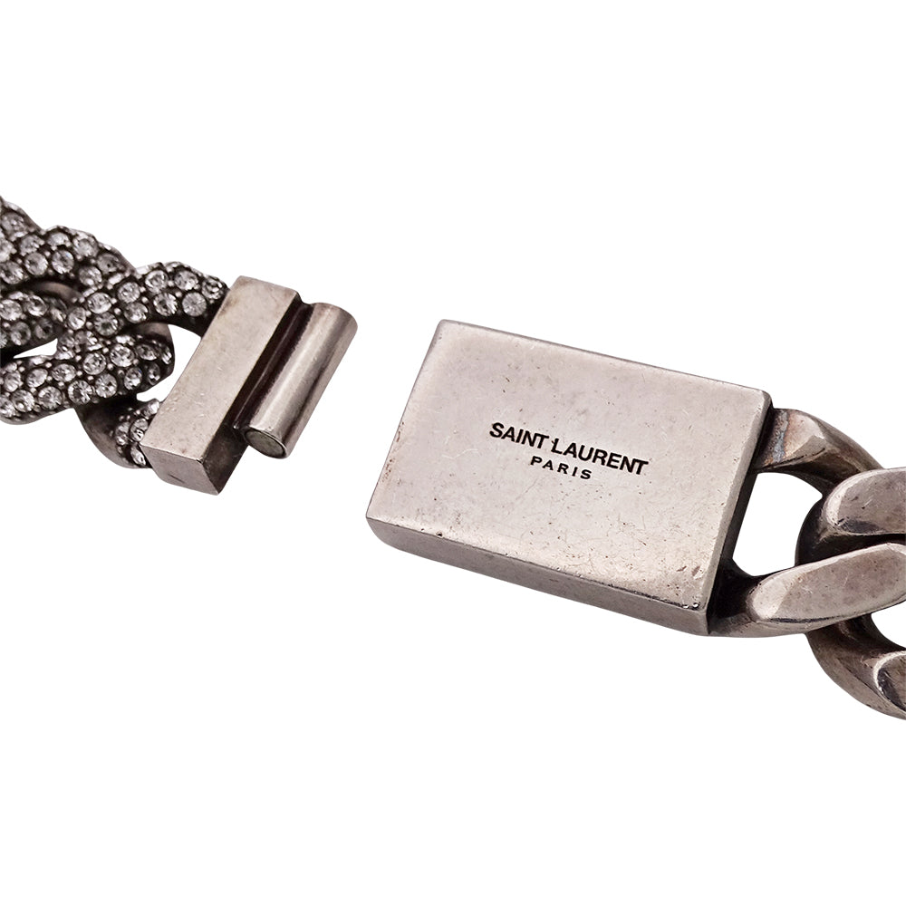 SAINT LAURENT サンローラン チョーカー メタル シルバー レディース メンズ 【中古】