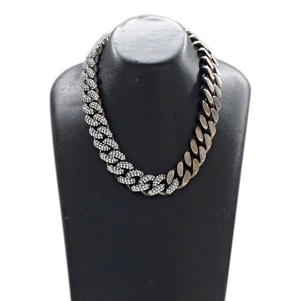 SAINT LAURENT サンローラン チョーカー メタル シルバー レディース メンズ 【中古】