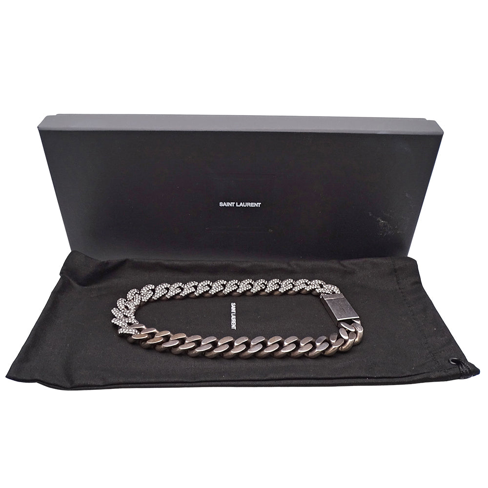 SAINT LAURENT サンローラン チョーカー メタル シルバー レディース メンズ 【中古】