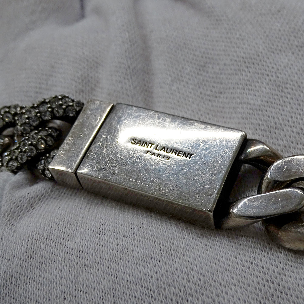 SAINT LAURENT サンローラン チョーカー メタル シルバー レディース メンズ 【中古】