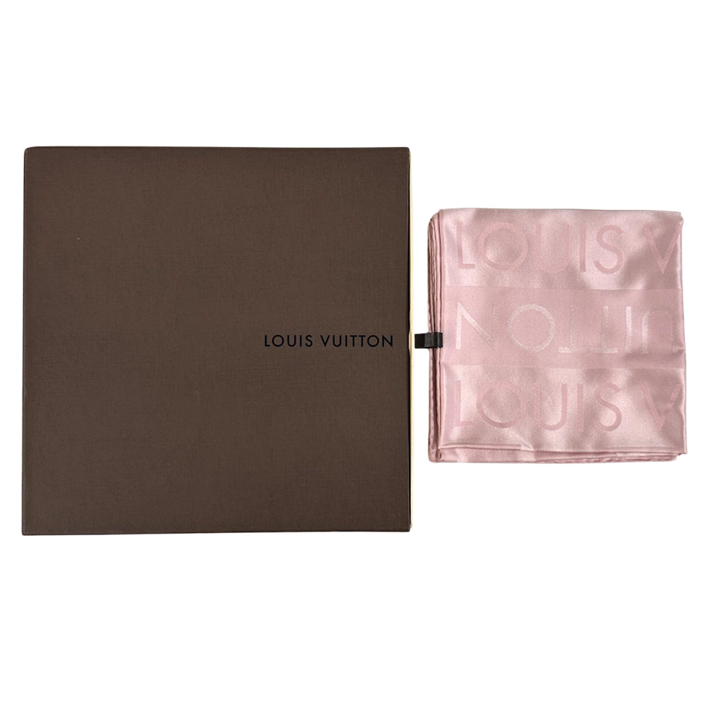 LOUIS VUITTON ルイ・ヴィトン スカーフ ピンク シルク レディース 【中古】