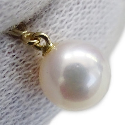 MIKIMOTO ミキモト ネックレス K18YG イエローゴールド パール ダイヤモンド レディース 磨き済み 【中古】