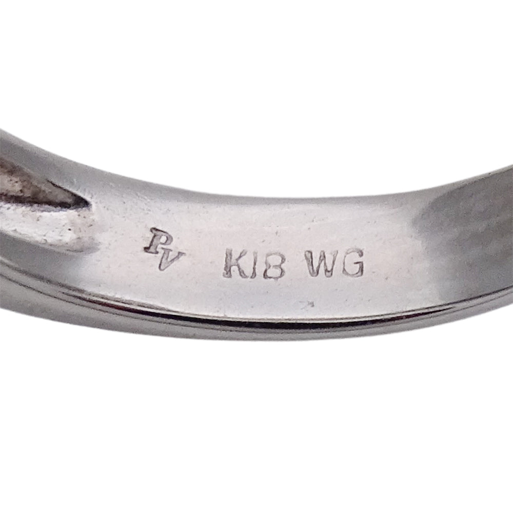 Ponte Vecchio ポンテヴェキオ リング 指輪 K18WG ホワイトゴールド ダイヤモンド 約10号 レディース 磨き済み 【中古】
