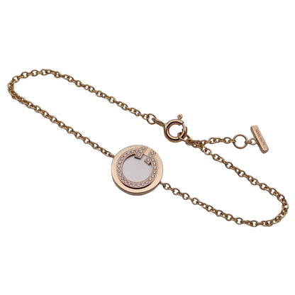 TIFFANY&Co. ティファニー Tトゥ サークル ブレスレット 750PG ピンクゴールド ダイヤモンド マザーオブパール レディース 磨き済み 【中古】