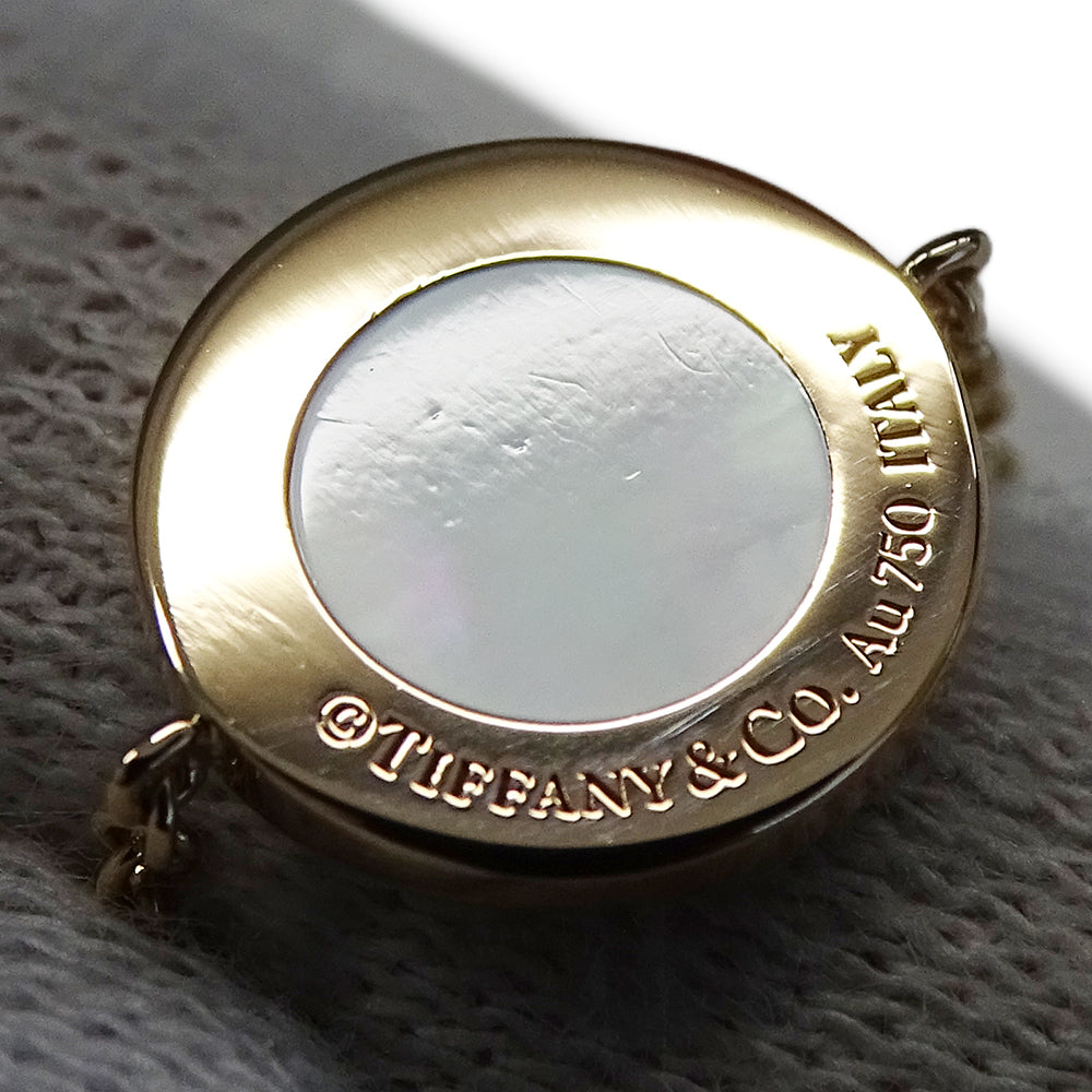 TIFFANY&Co. ティファニー Tトゥ サークル ブレスレット 750PG ピンクゴールド ダイヤモンド マザーオブパール レディース 磨き済み 【中古】