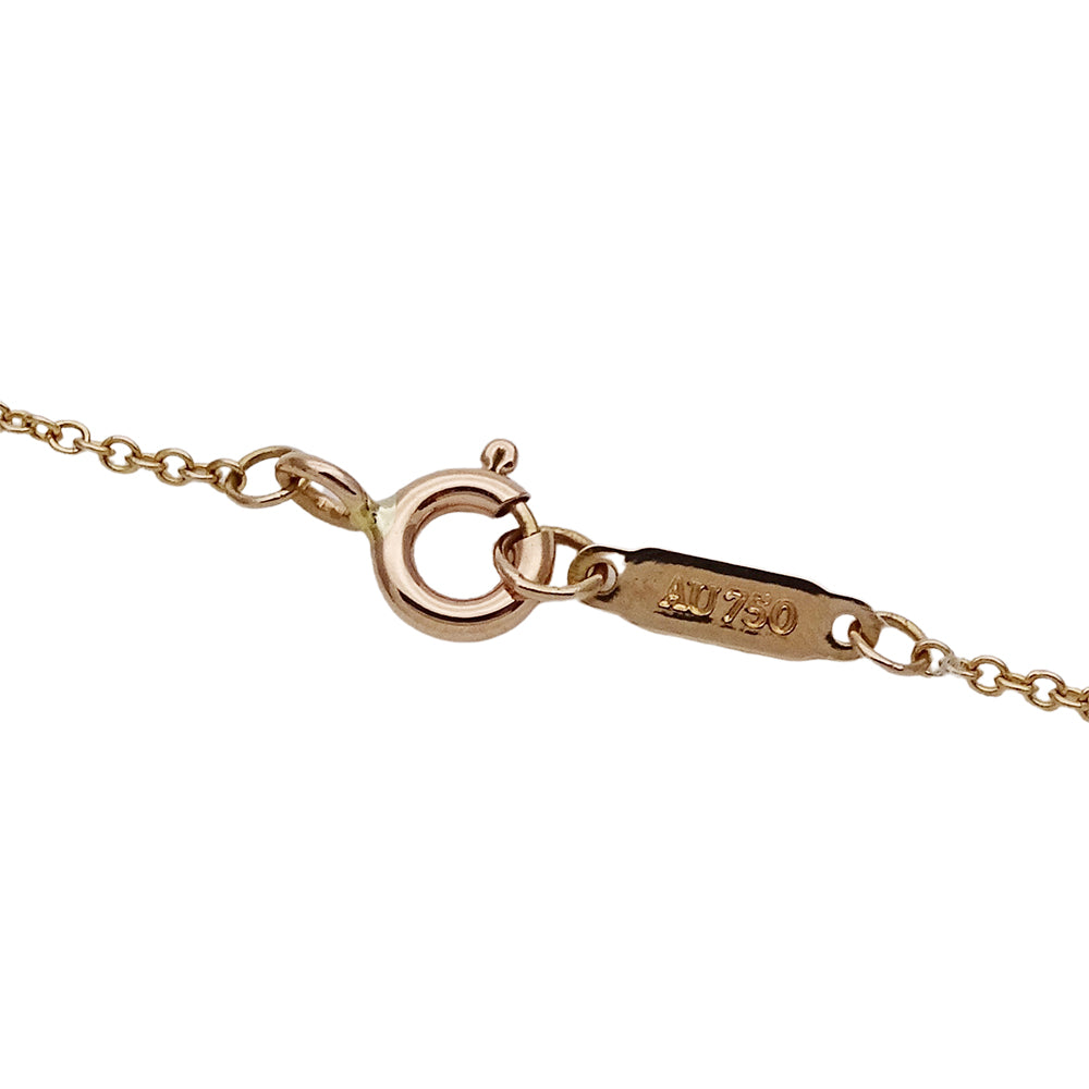 TIFFANY&Co. ティファニー ウォーブンキー ネックレス 750PG ピンクゴールド ダイヤモンド レディース 磨き済み 【中古】