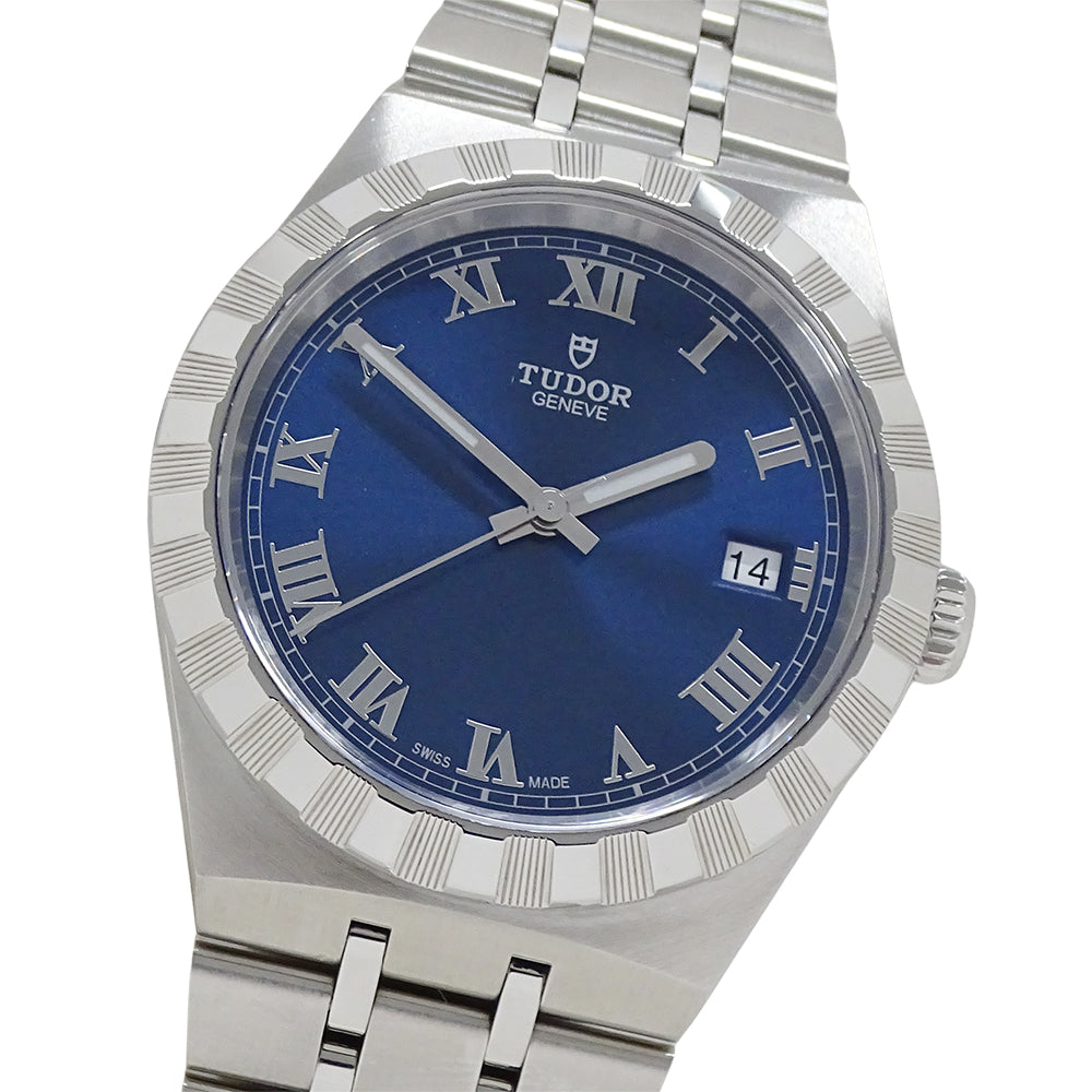 TUDOR チューダー ロイヤル 28500 メンズ 腕時計 デイト 自動巻き AT ステンレス SS ブルー 磨き済み 【中古】