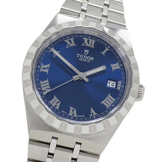 TUDOR チューダー ロイヤル 28500 メンズ 腕時計 デイト 自動巻き AT ステンレス SS ブルー 磨き済み 【中古】