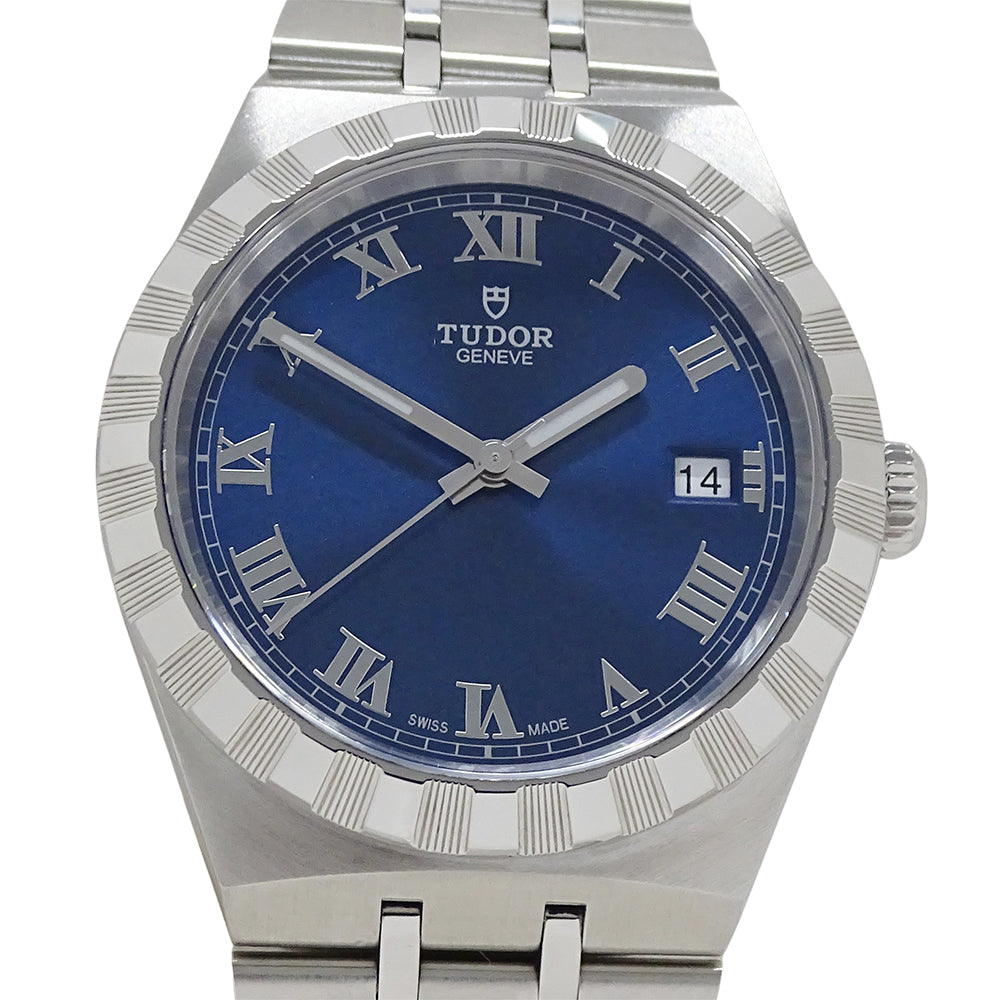 TUDOR チューダー ロイヤル 28500 メンズ 腕時計 デイト 自動巻き AT ステンレス SS ブルー 磨き済み 【中古】