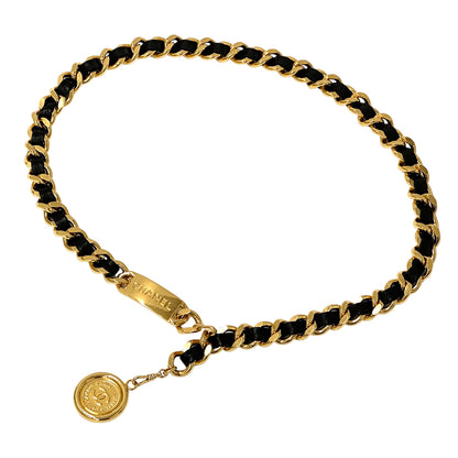 CHANEL シャネル チェーンベルト ベルト カンボン ゴールド ブラック GP レディース 【中古】