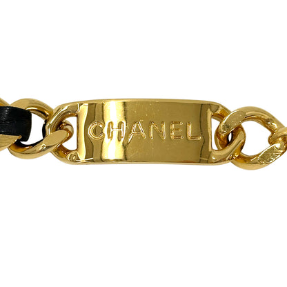 CHANEL シャネル チェーンベルト ベルト カンボン ゴールド ブラック GP レディース 【中古】