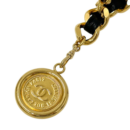 CHANEL シャネル チェーンベルト ベルト カンボン ゴールド ブラック GP レディース 【中古】