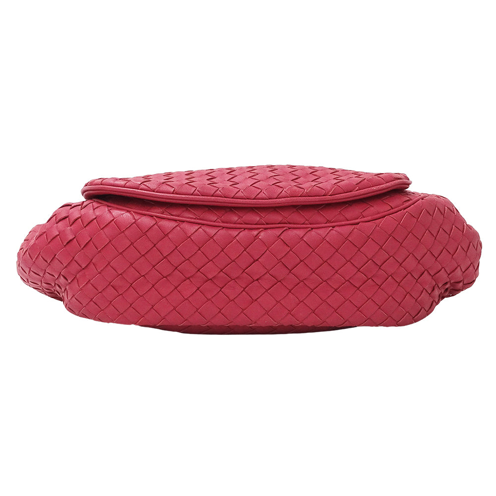 BOTTEGAVENETA ボッテガ・ヴェネタ ショルダーバッグ イントレチャート レッド～ピンク系 レザー レディース 【中古】