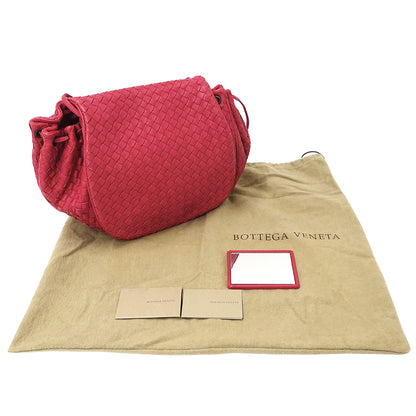 BOTTEGAVENETA ボッテガ・ヴェネタ ショルダーバッグ イントレチャート レッド～ピンク系 レザー レディース 【中古】