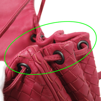 BOTTEGAVENETA ボッテガ・ヴェネタ ショルダーバッグ イントレチャート レッド～ピンク系 レザー レディース 【中古】