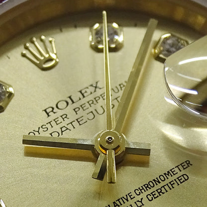 ROLEX ロレックス デイトジャスト 69068G W番 レディース 腕時計 自動巻き AT 750YG 18K 金無垢 ゴールド 4Pルビー 10Pダイヤモンド 磨き済み 【中古】