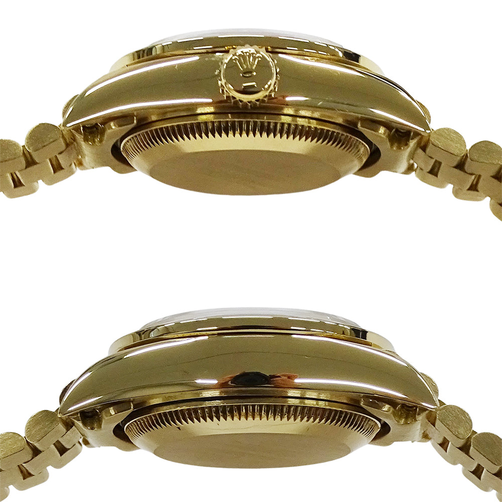 ROLEX ロレックス デイトジャスト 69068G W番 レディース 腕時計 自動巻き AT 750YG 18K 金無垢 ゴールド 4Pルビー 10Pダイヤモンド 磨き済み 【中古】